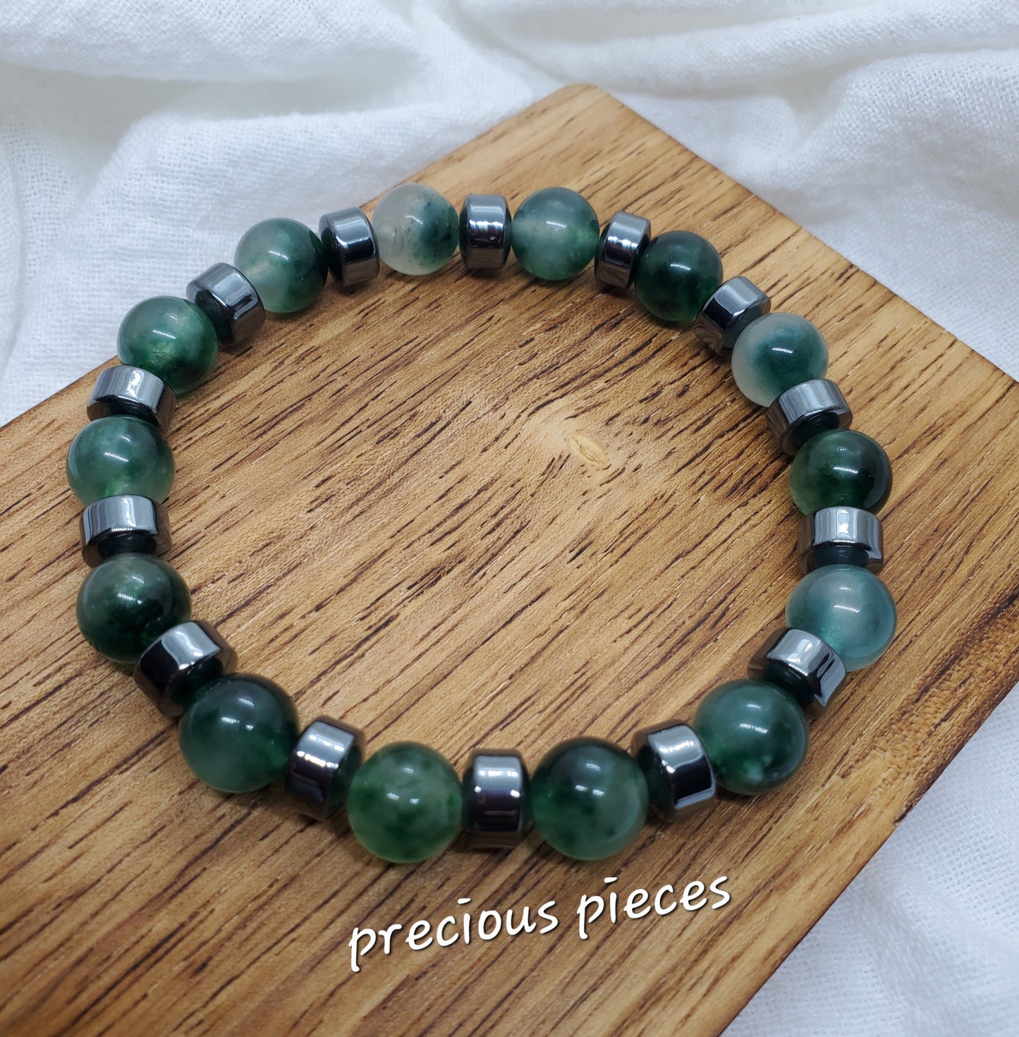 Men's Natural Jade Beaded Bracelets