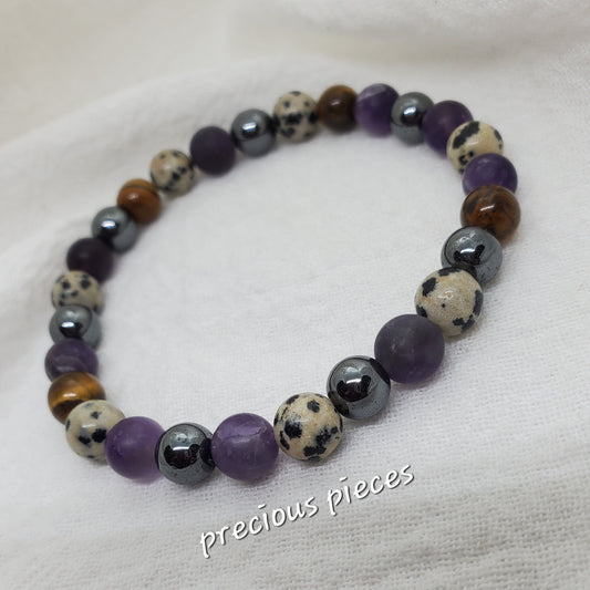 Men's Dalmatian Mixed Beaded Bracelet