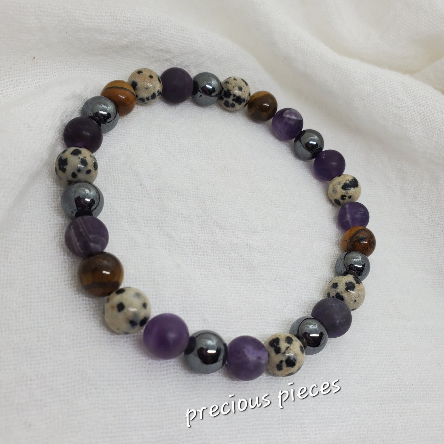 Men's Dalmatian Mixed Beaded Bracelet