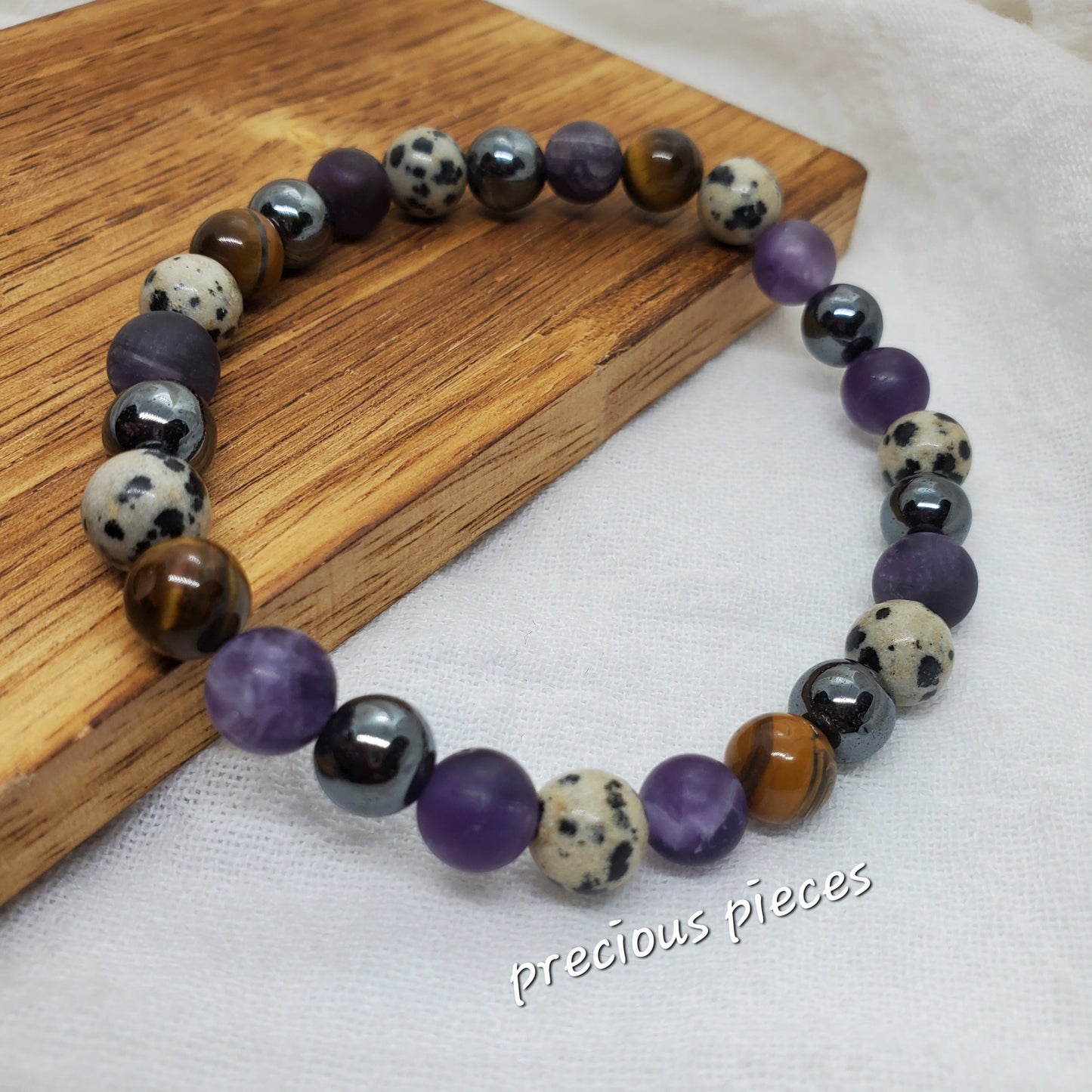 Men's Dalmatian Mixed Beaded Bracelet