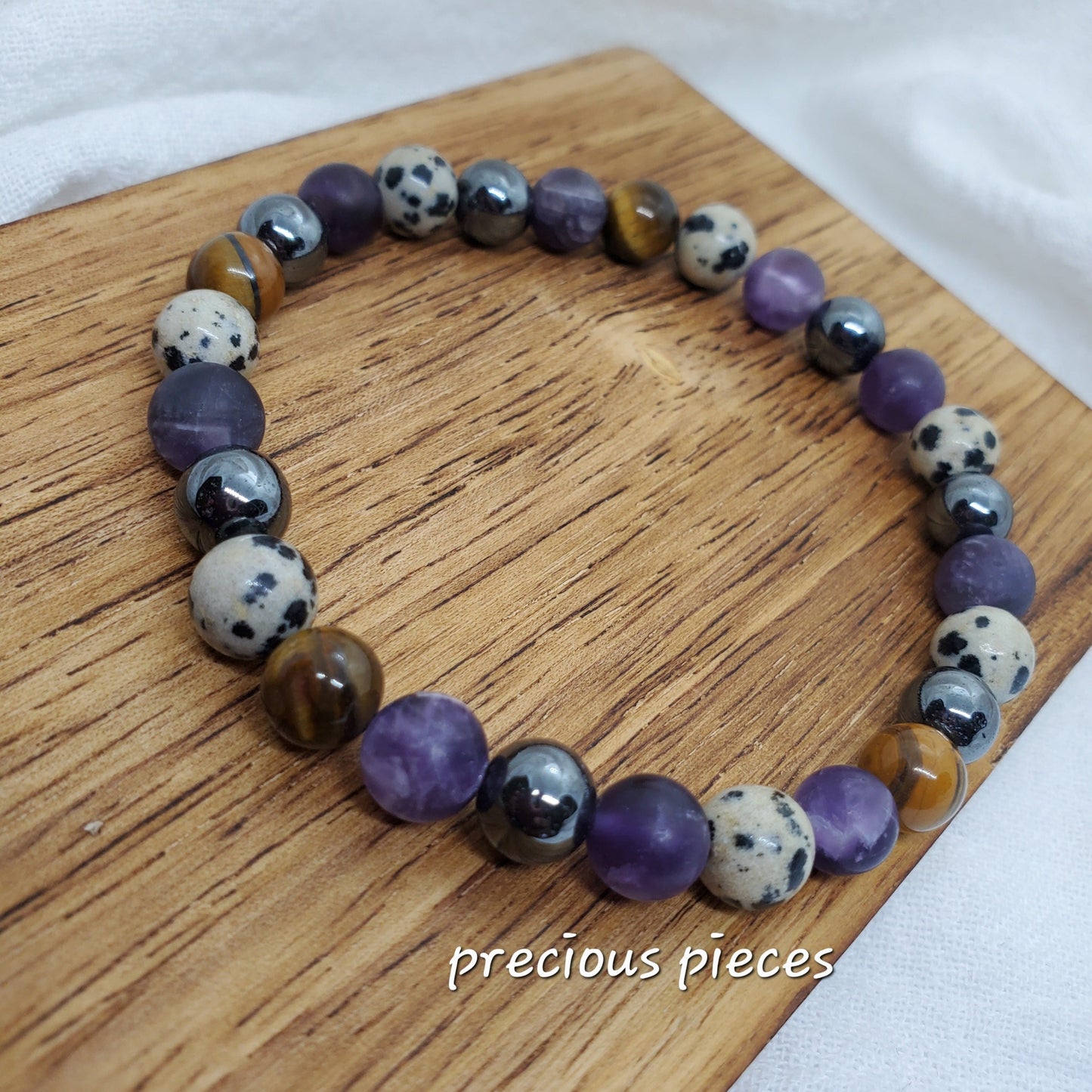 Men's Dalmatian Mixed Beaded Bracelet