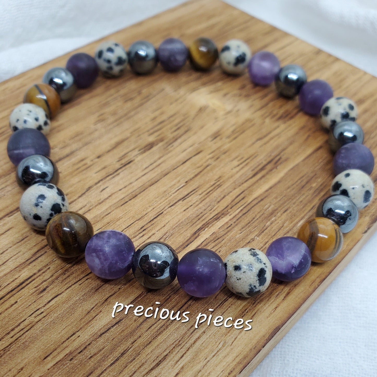 Men's Dalmatian Mixed Beaded Bracelet