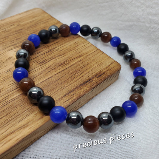 Men's Sapphire Mixed Beaded Bracelet