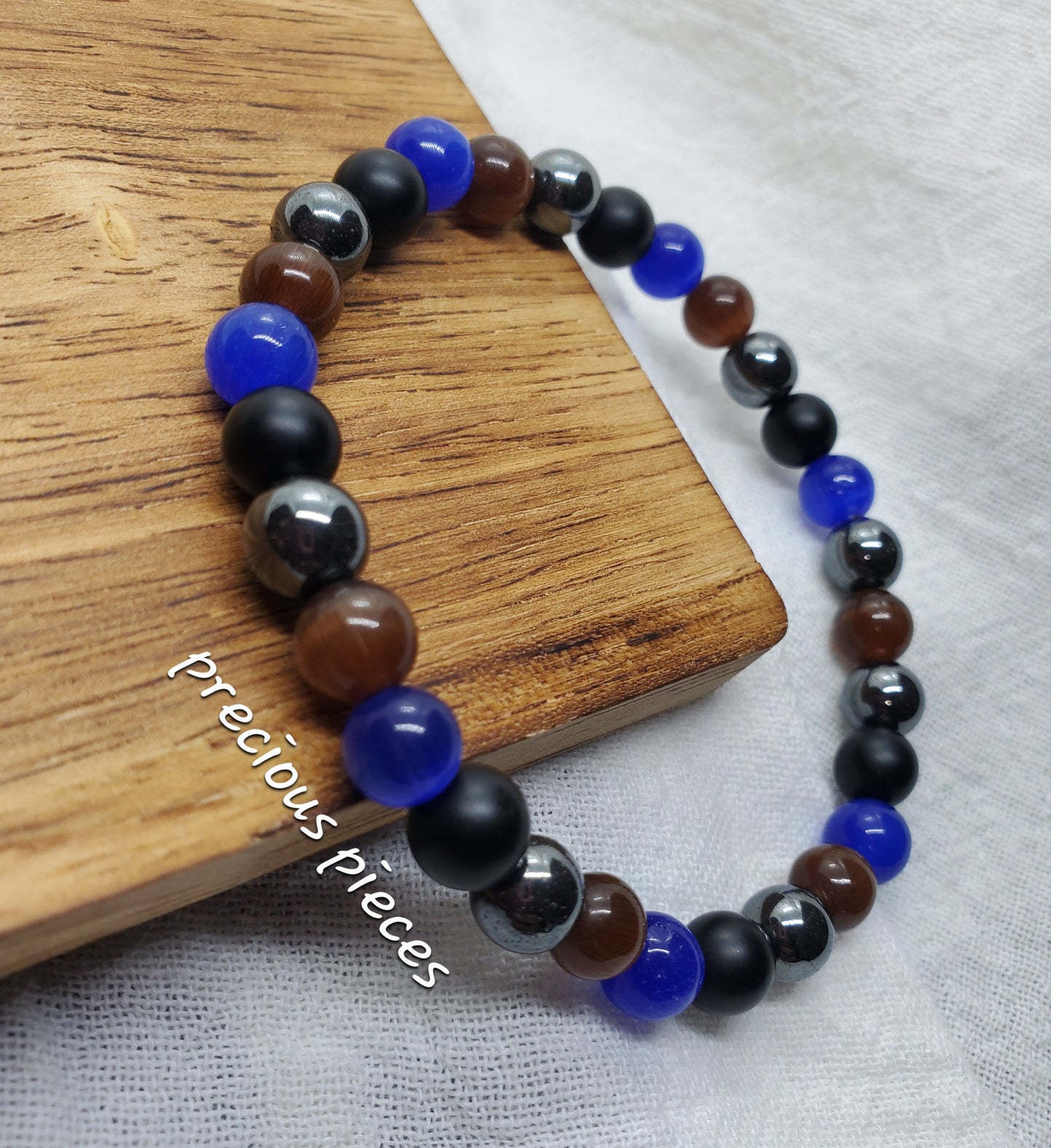 Men's Sapphire Mixed Beaded Bracelet