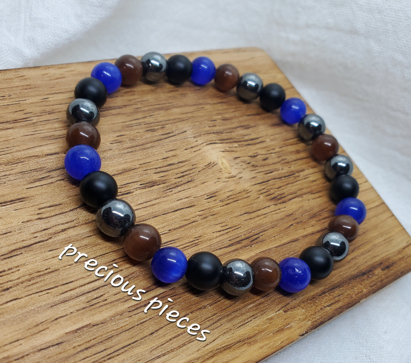 Men's Sapphire Mixed Beaded Bracelet