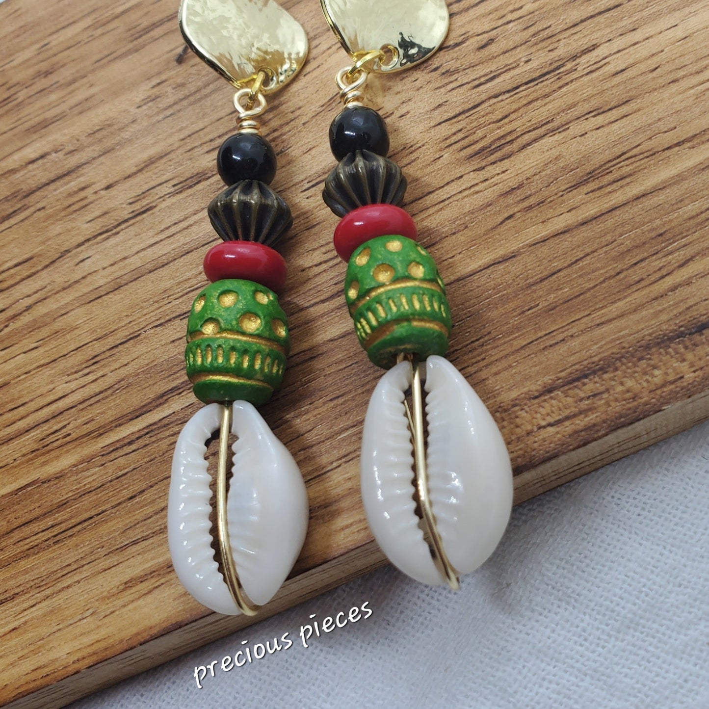 Boho Chic Cowrie Shell Earrings