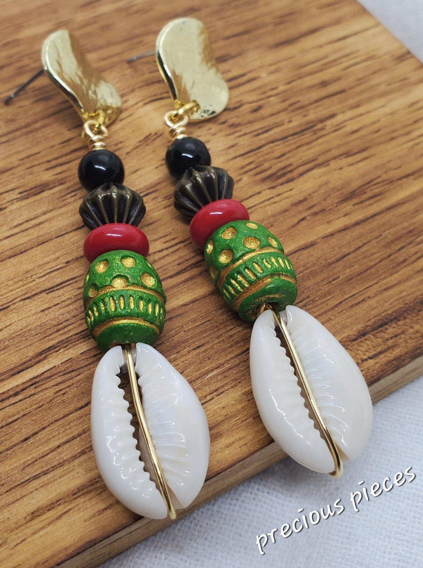 Boho Chic Cowrie Shell Earrings