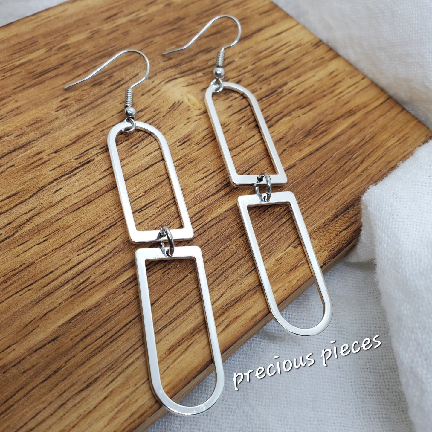 Brass U-Shaped Dangle Earrings