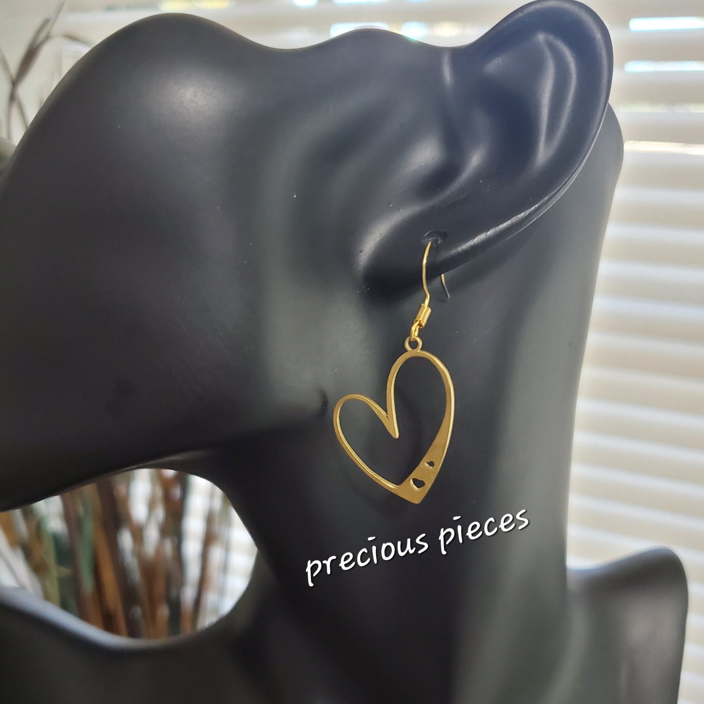 Brass Heart Earrings