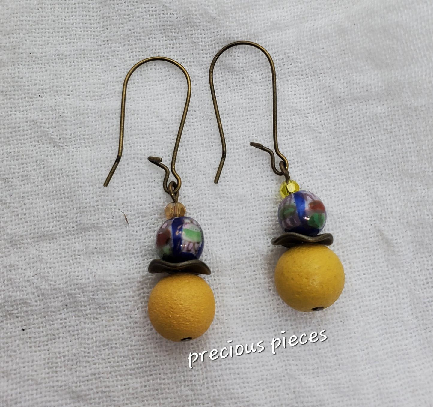 Multicolor Ceramic Floral Dangle Earrings