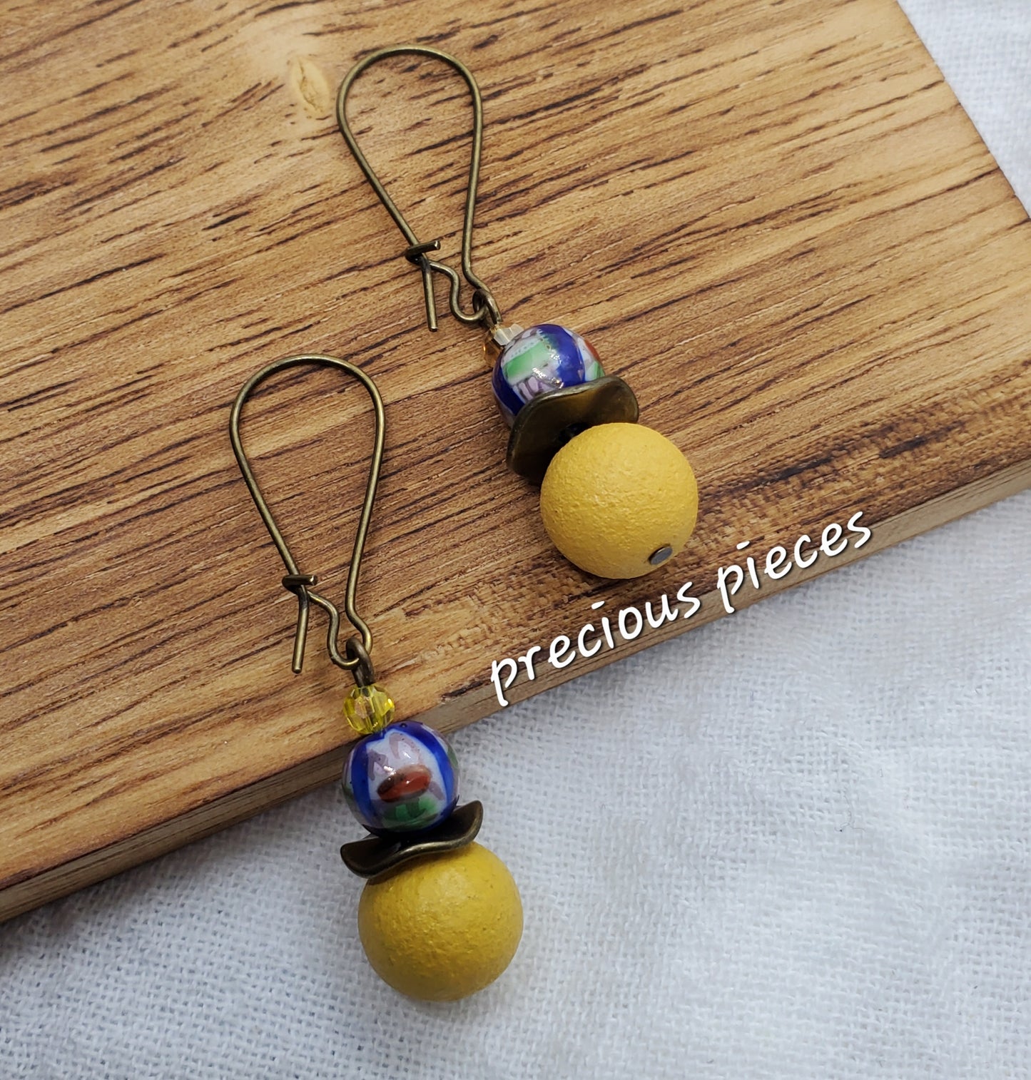 Multicolor Ceramic Floral Dangle Earrings