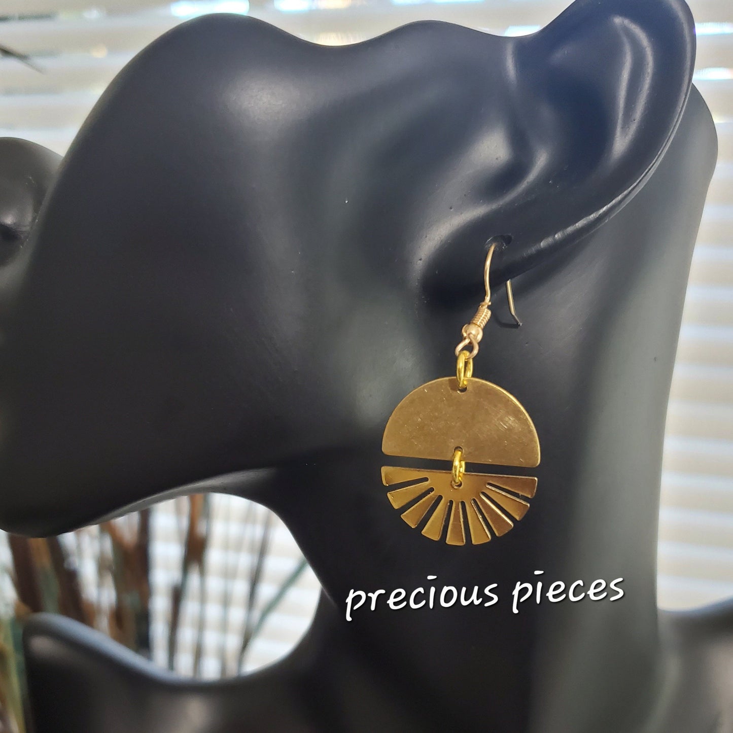 Brass Fan Shaped Earrings