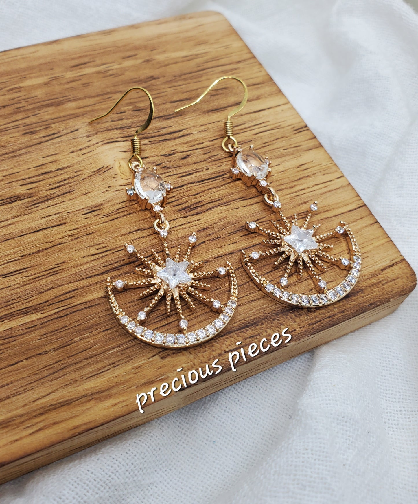 Cubic Zirconia Fan Shape Earrings