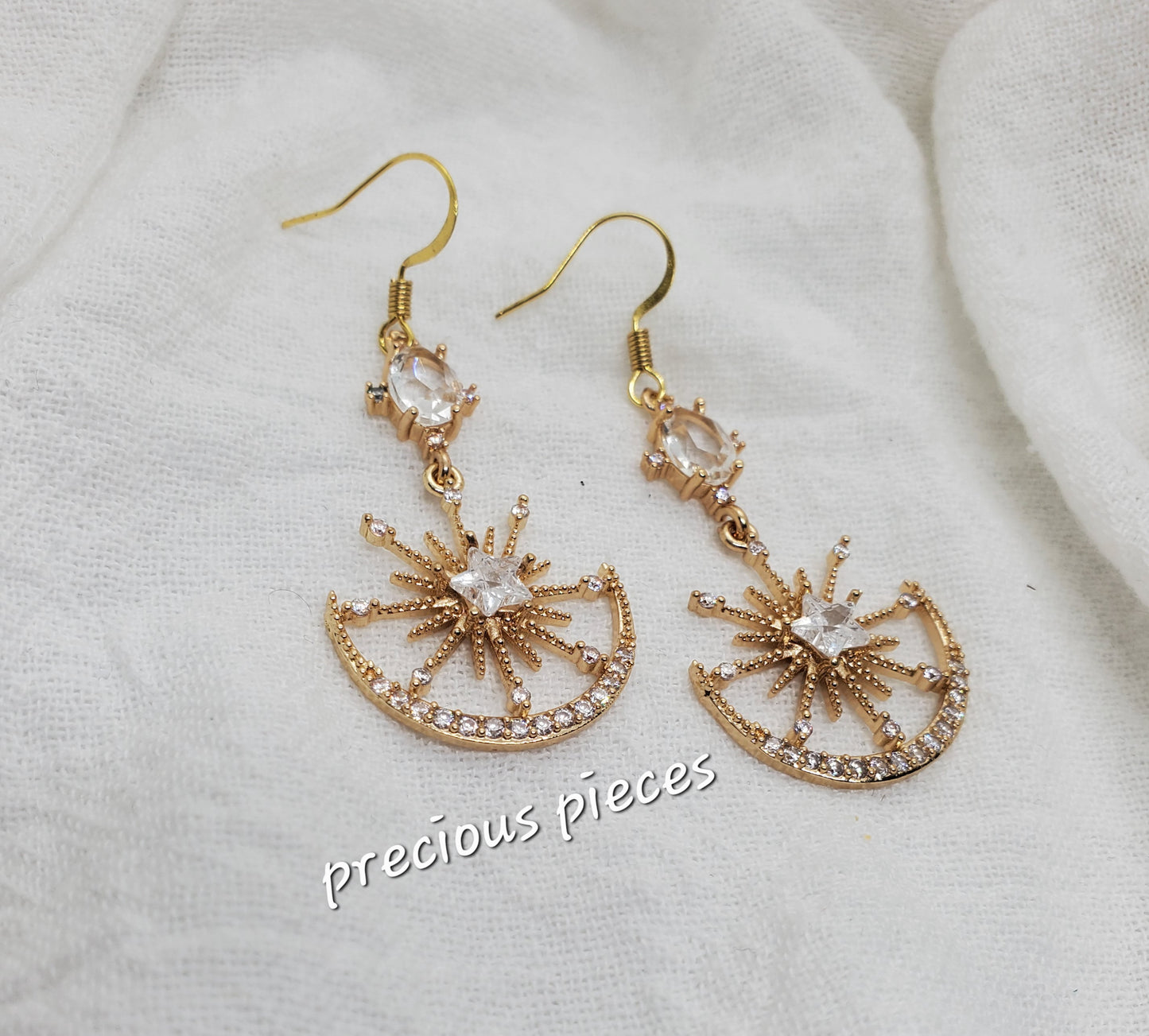 Cubic Zirconia Fan Shape Earrings