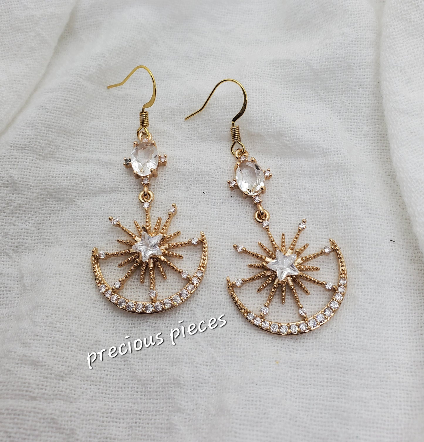 Cubic Zirconia Fan Shape Earrings