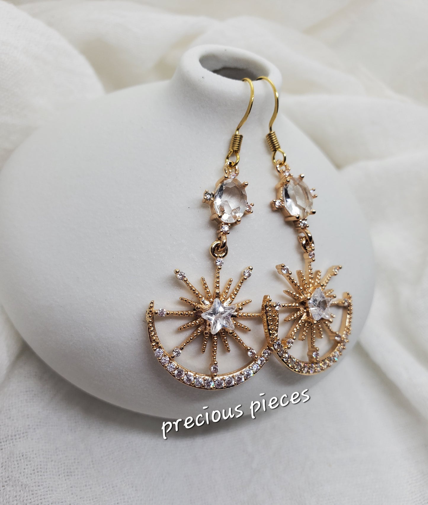 Cubic Zirconia Fan Shape Earrings