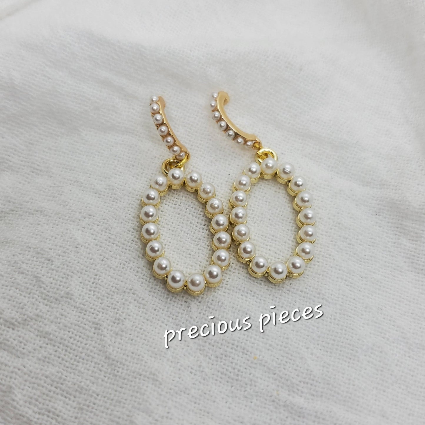 Pearl Oval Earrings