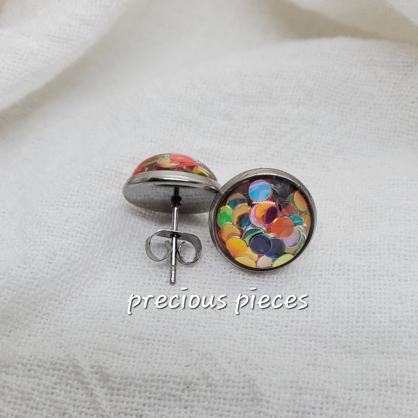 Chunky Rainbow Stud Earrings