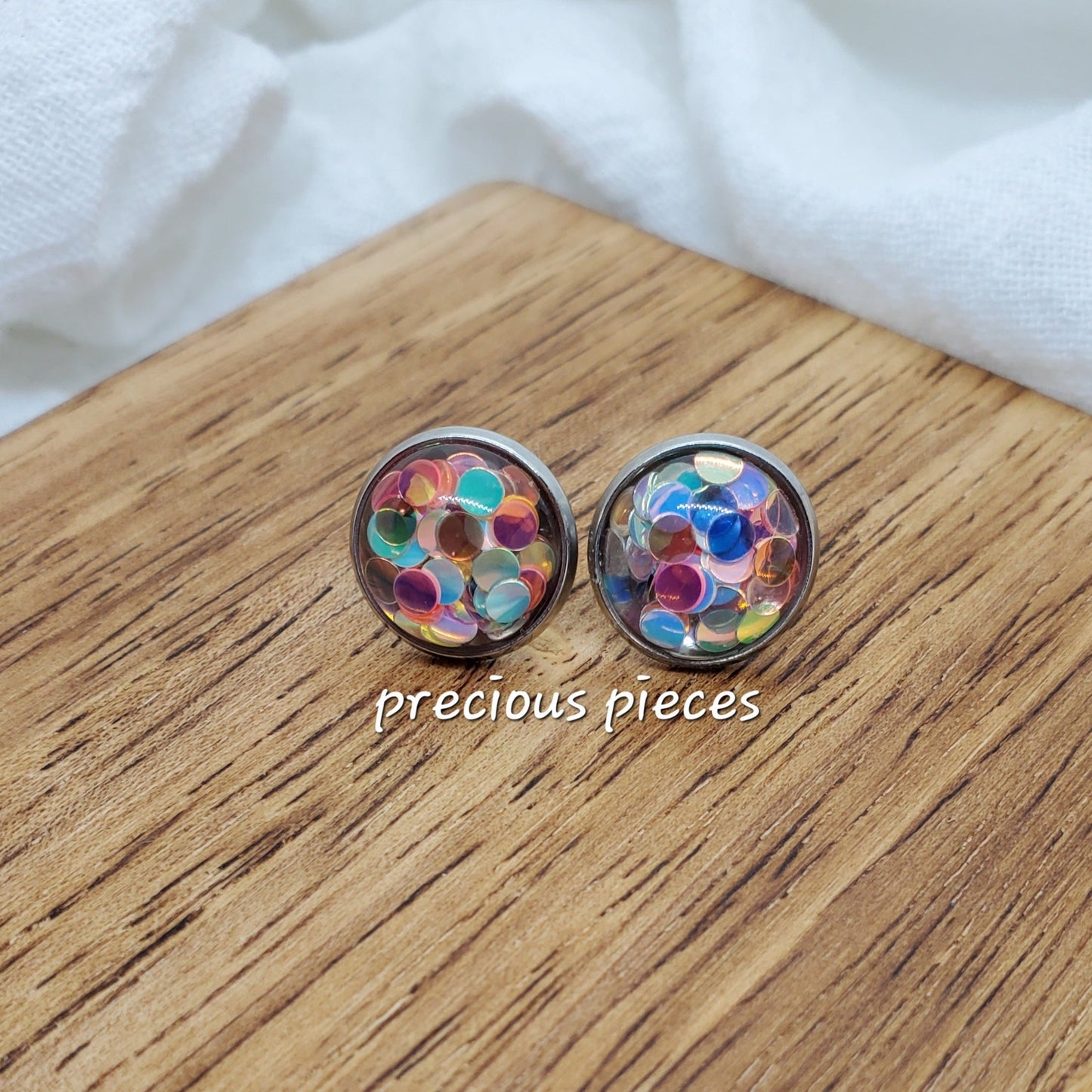 Chunky Rainbow Stud Earrings