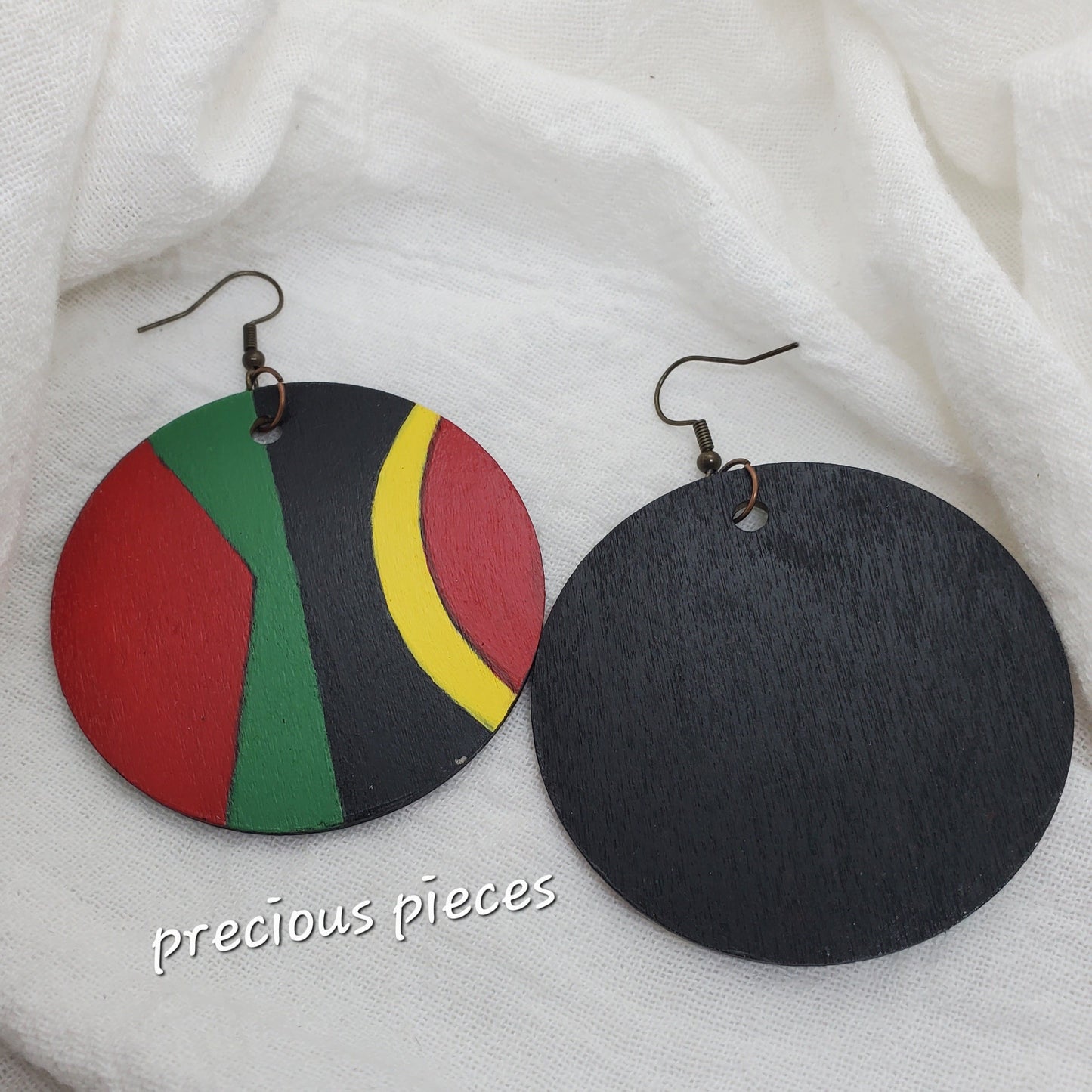 One of A Kind Hand Painted Wood Earrings