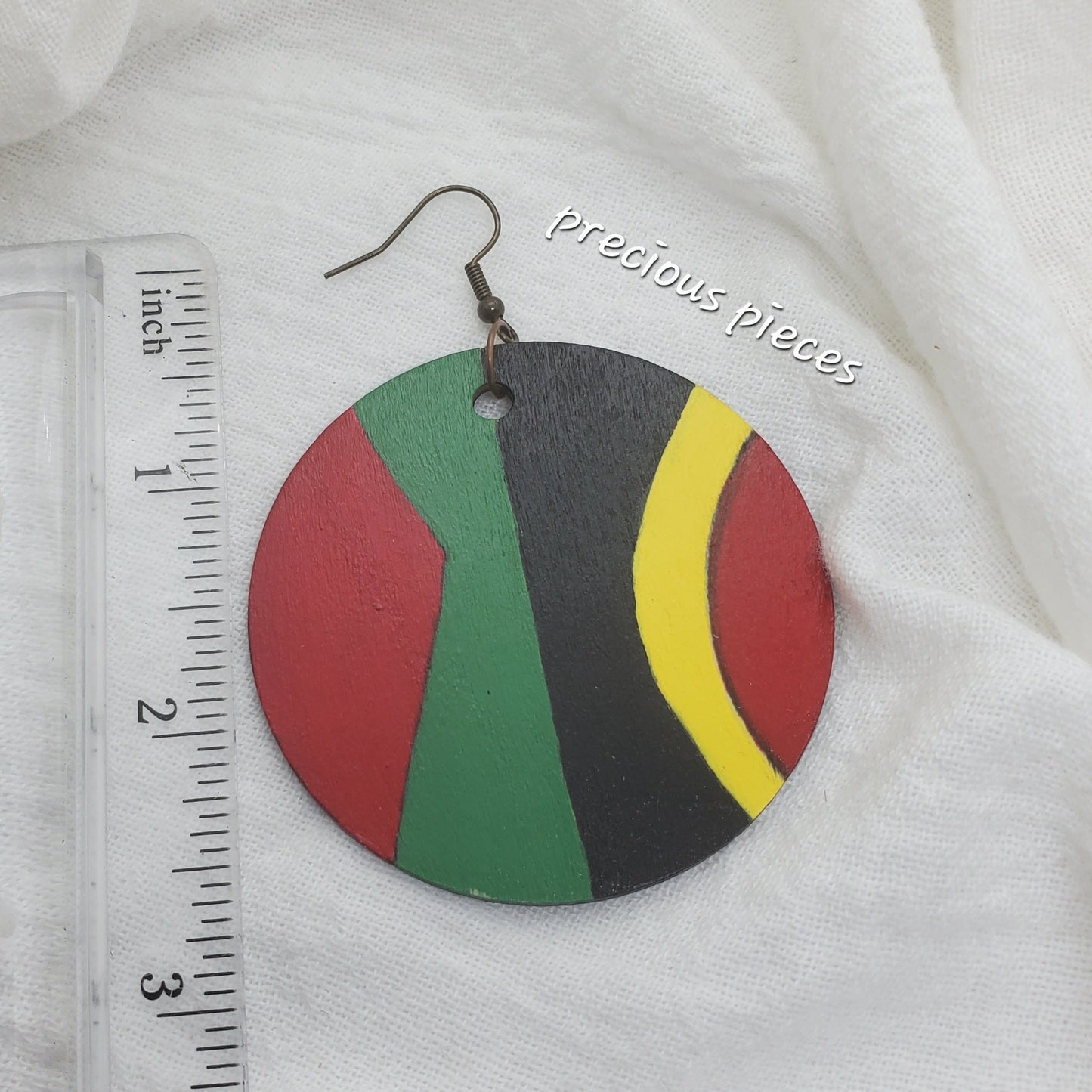 One of A Kind Hand Painted Wood Earrings