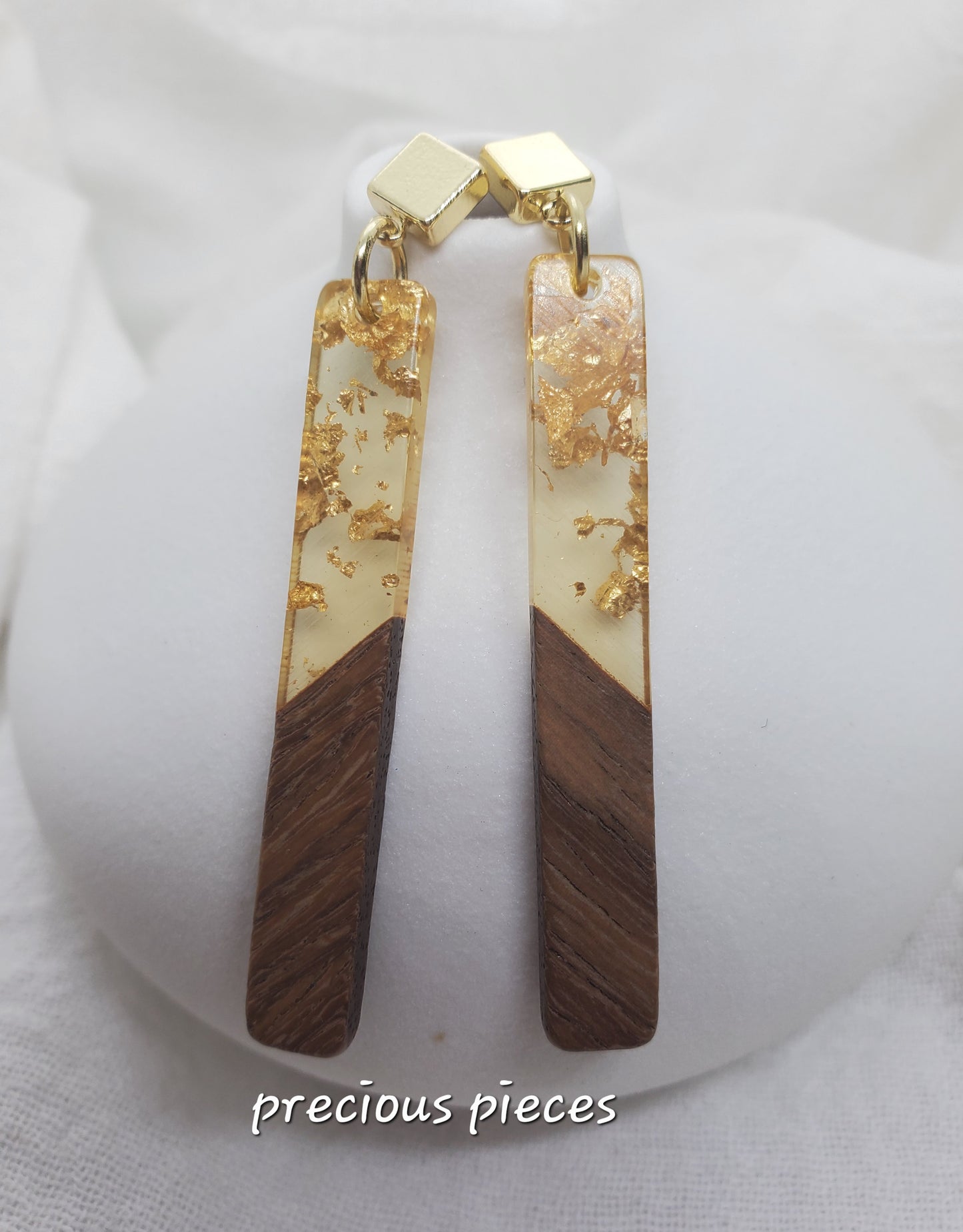 Slim Gold Flake Slim Bar Earrings