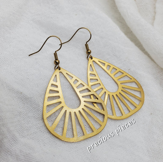 Brass Teardrop Earrings