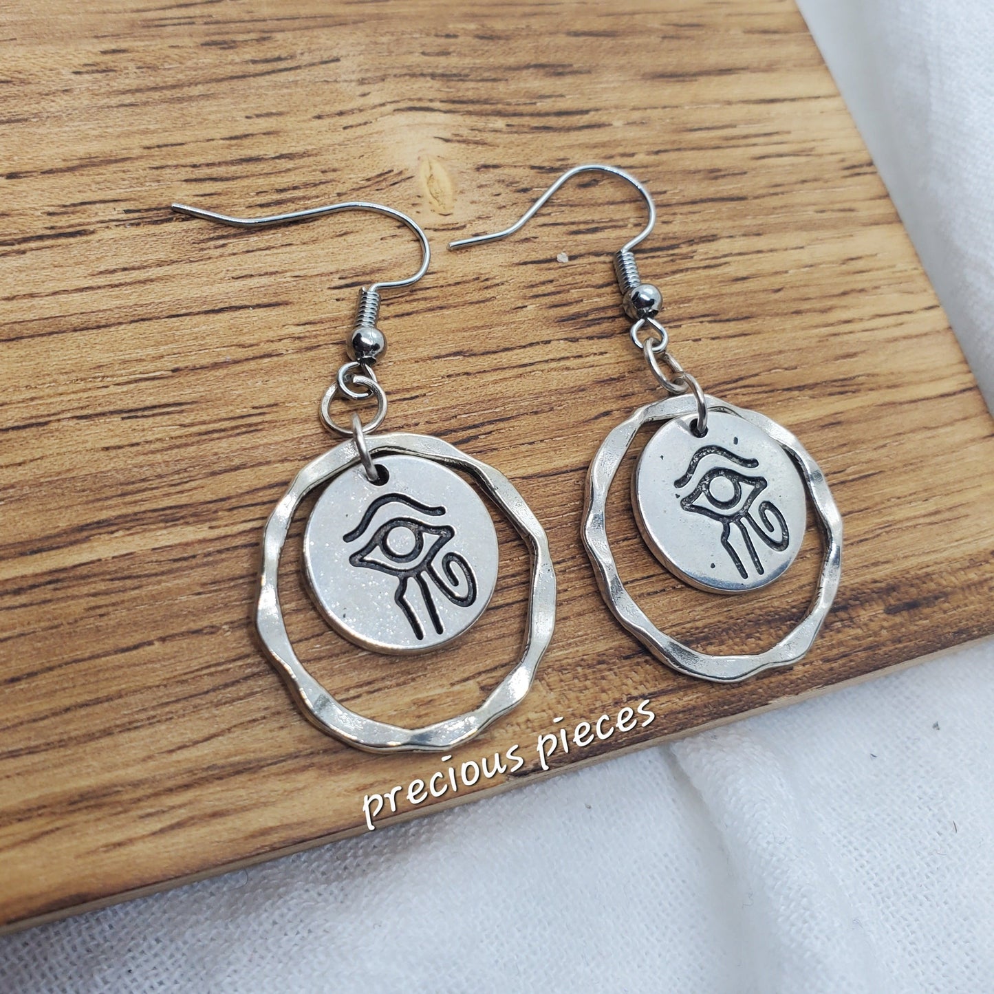 Silver Eye of Horus Earrings 1