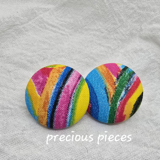 Bold Colorful Fabric Earrings
