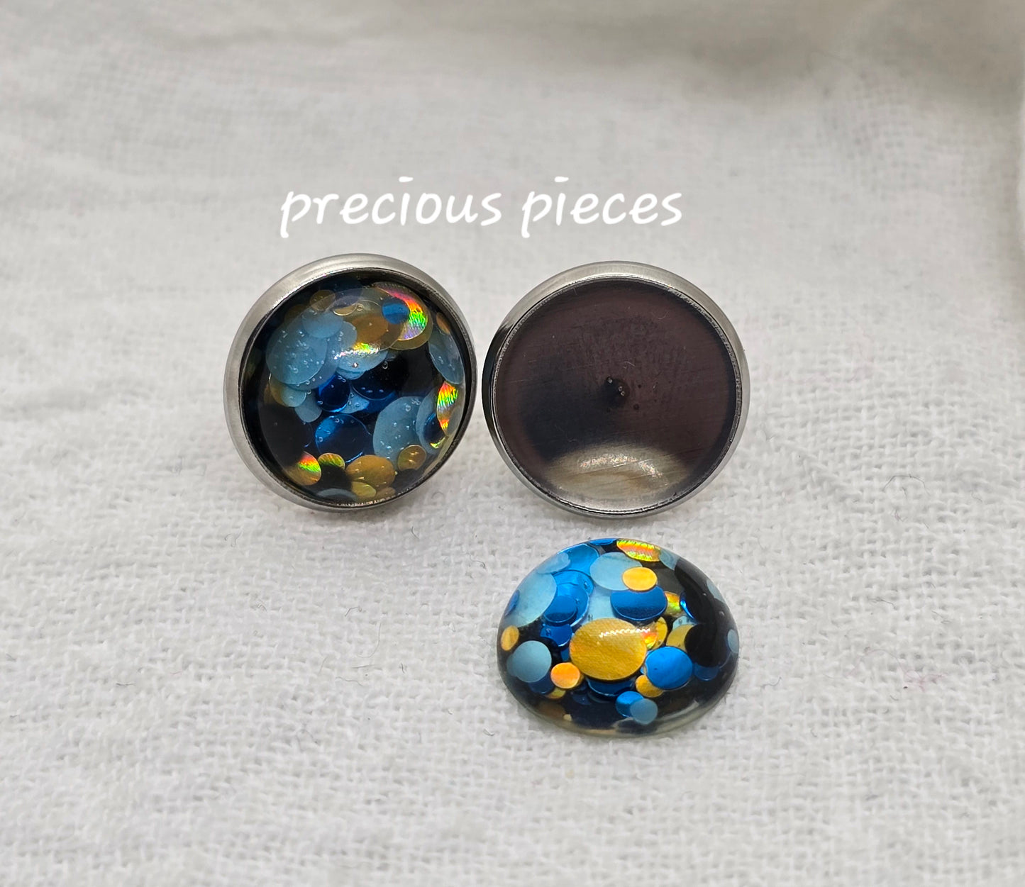 Chunky Blue Stud Earrings