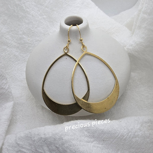 Brass Drop (Hollow) Earrings