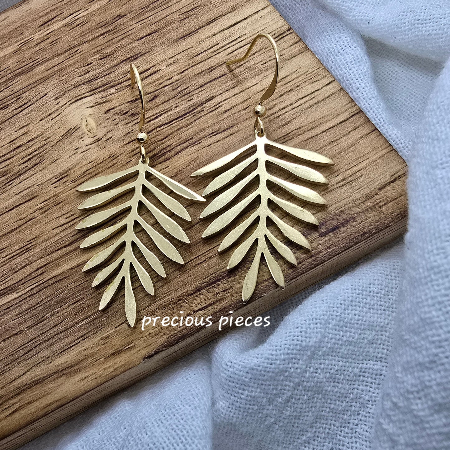 Brass Fern Leaf Earrings