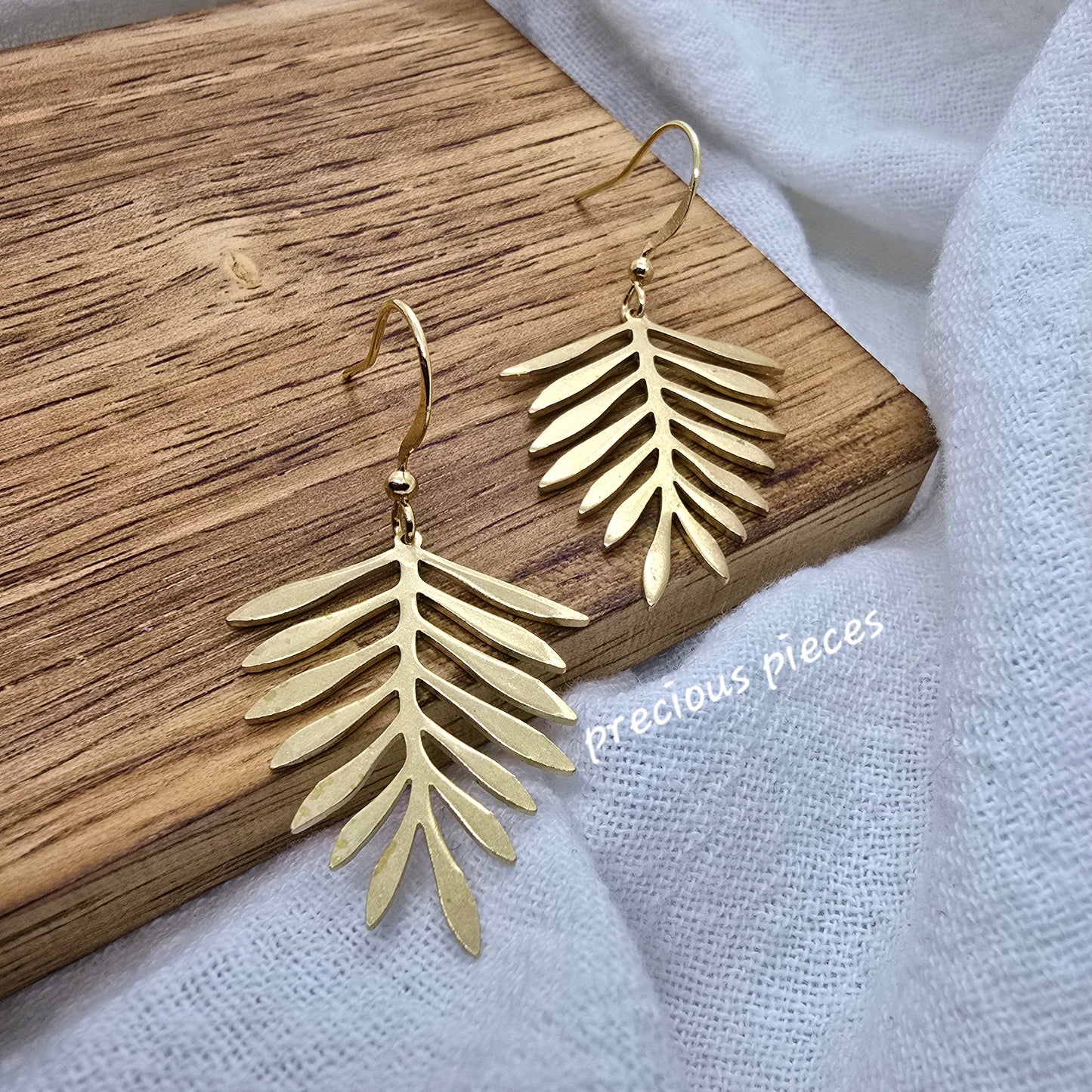 Brass Fern Leaf Earrings