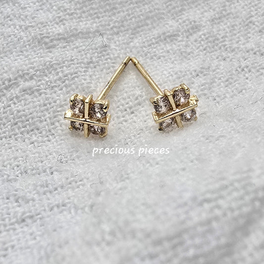 CZ Pavé Square Earrings