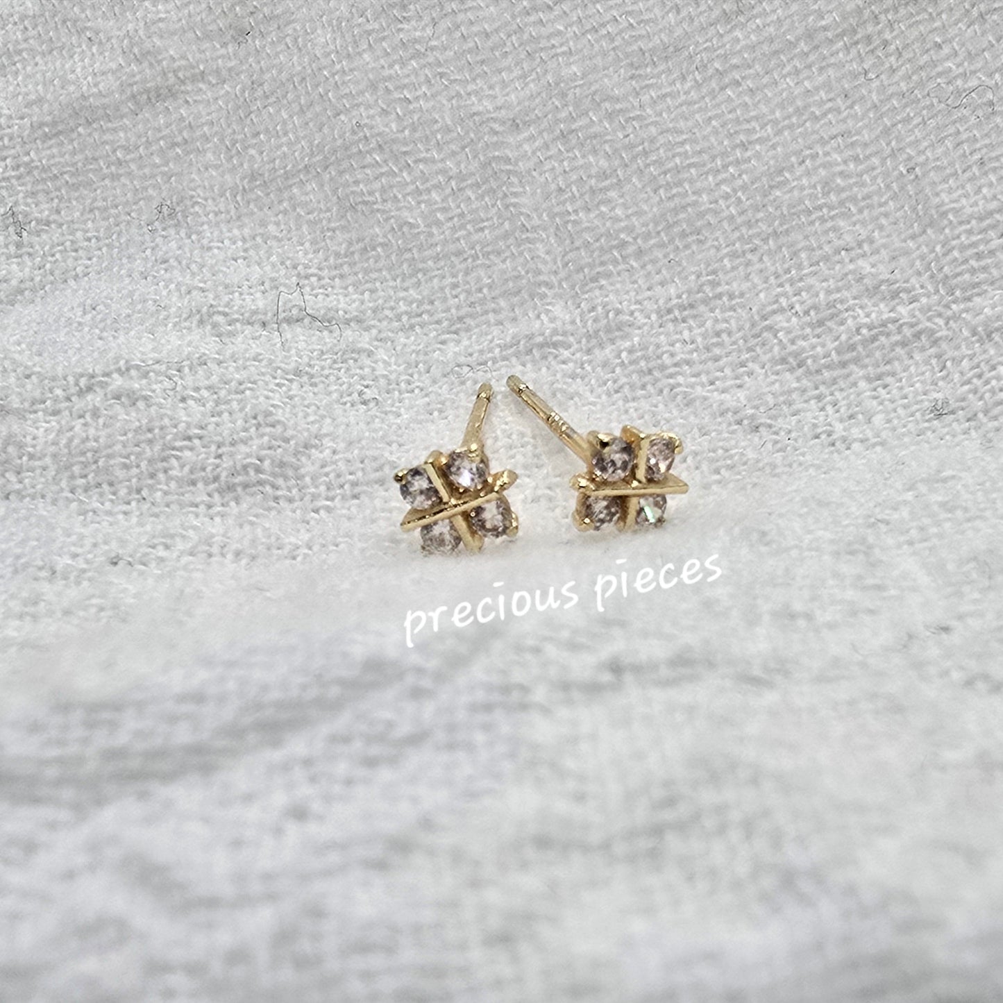 CZ Pavé Square Earrings