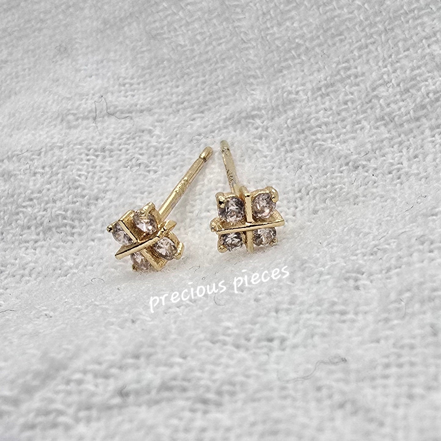 CZ Pavé Square Earrings