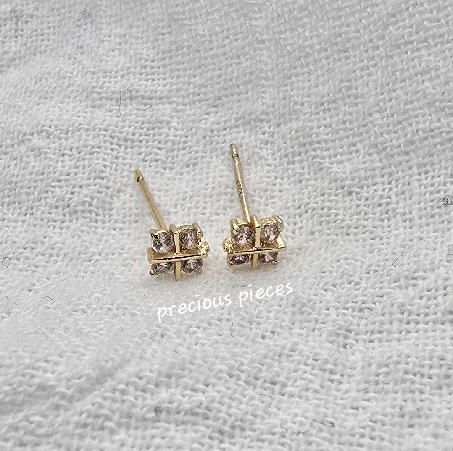 CZ Pavé Square Earrings