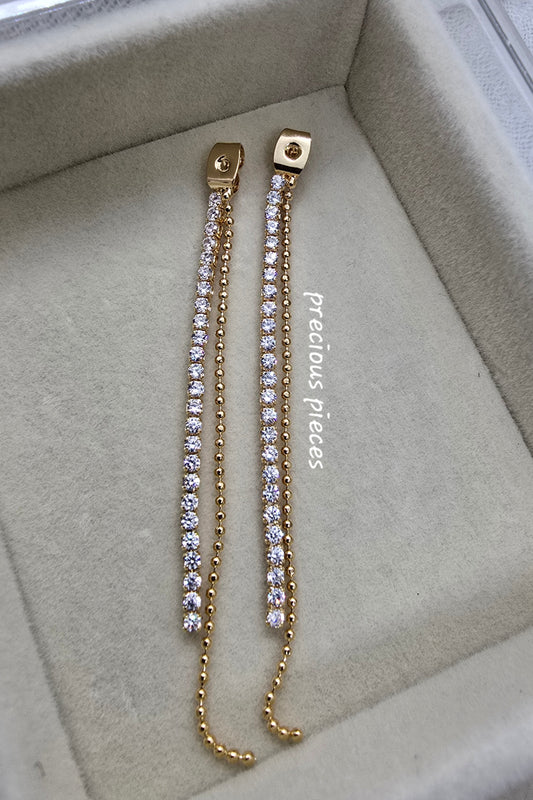 Ear Back with CZ Pavé Chain (for earrings)