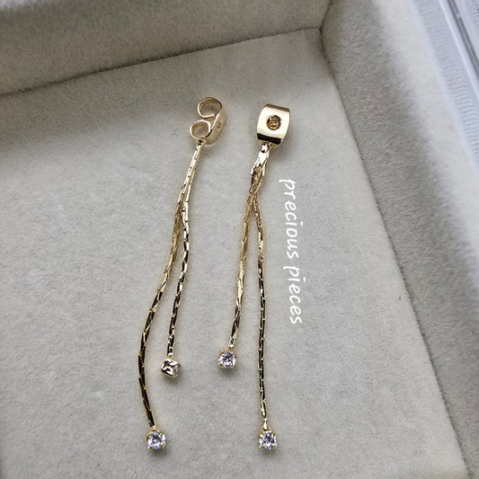 Ear Back with Dainty Diamond Chain (for earrings)