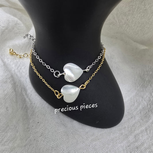 Shell Heart Beaded Bracelet