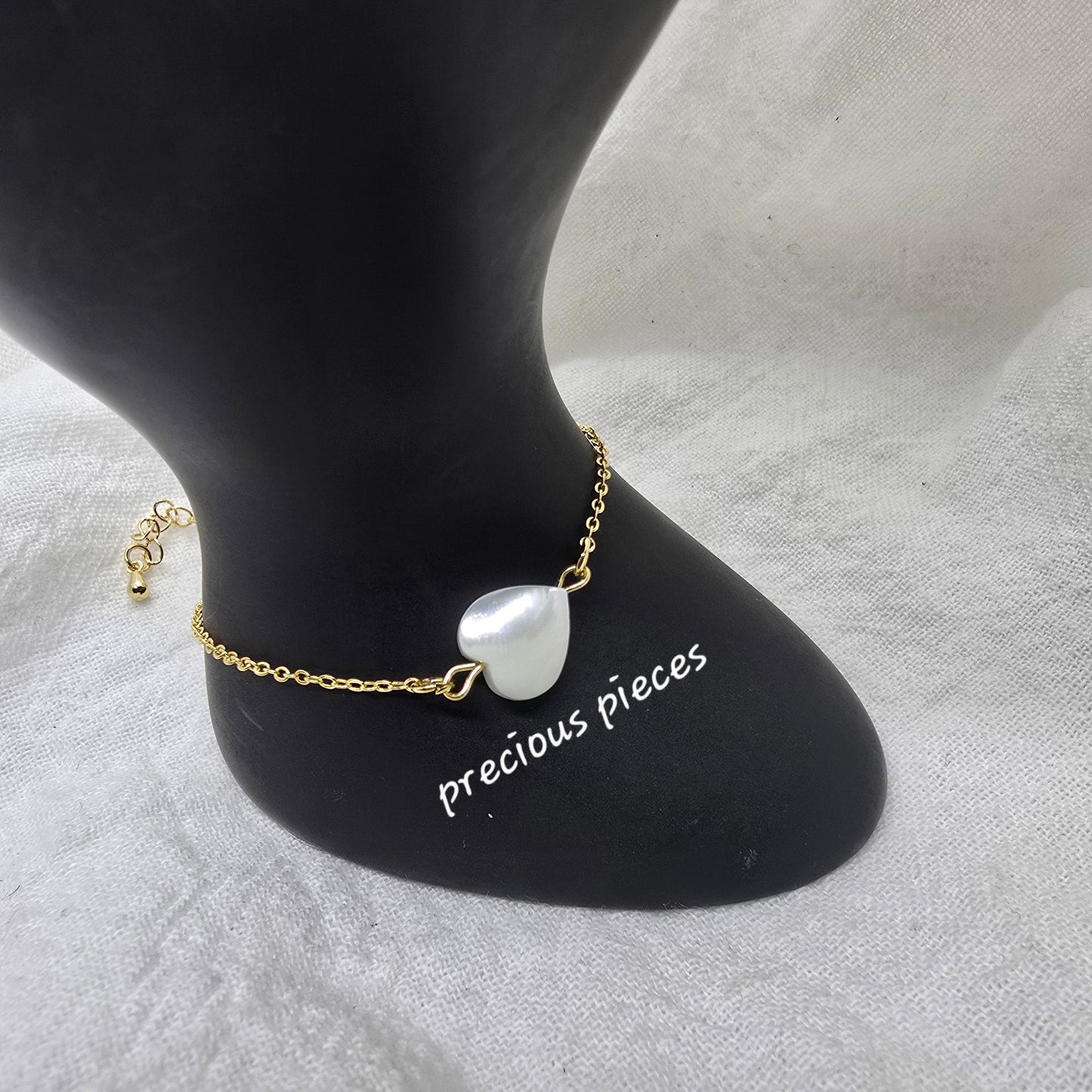 Shell Heart Beaded Bracelet