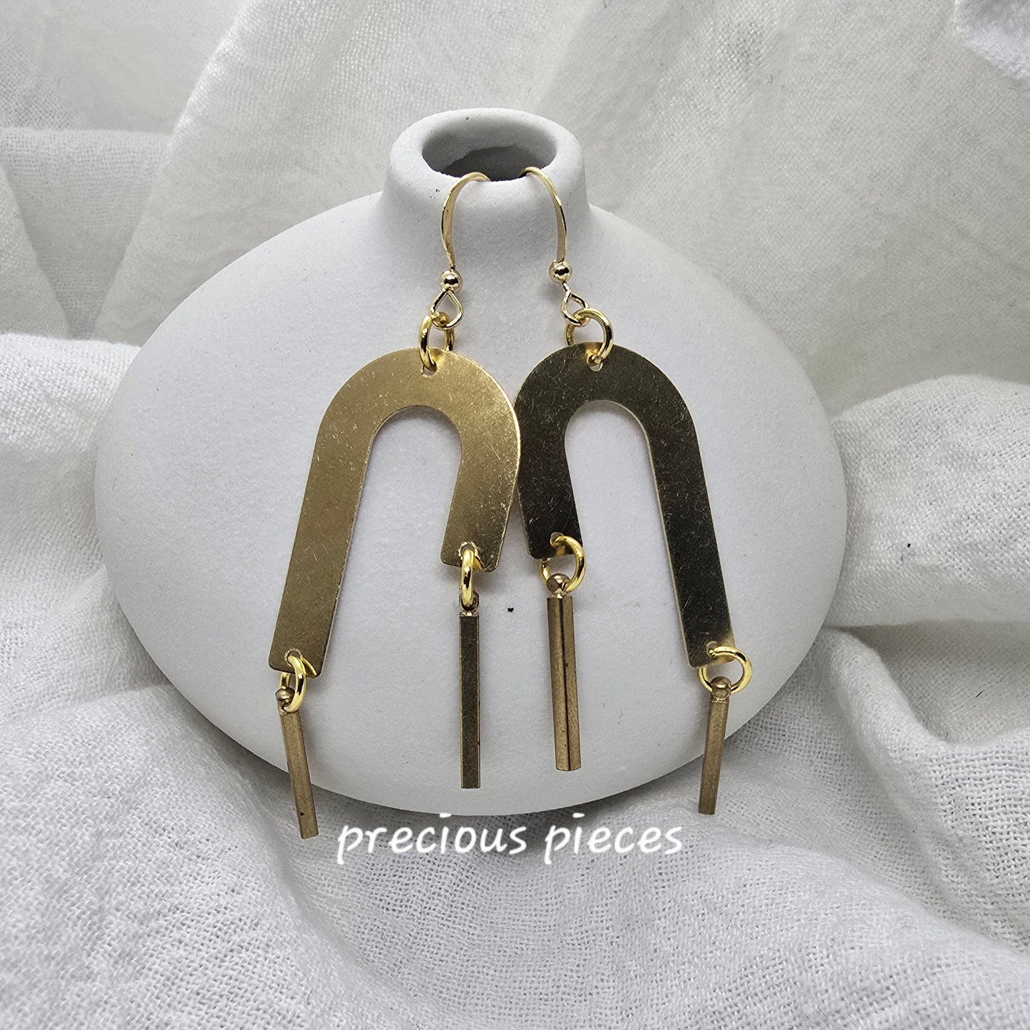 J-Shaped Brass Earrings