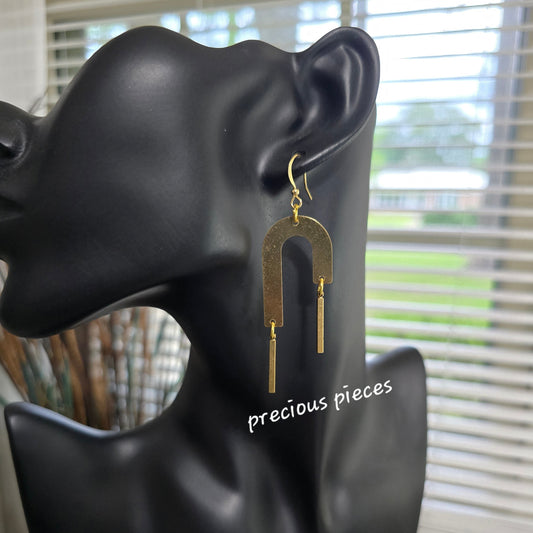 J-Shaped Brass Earrings