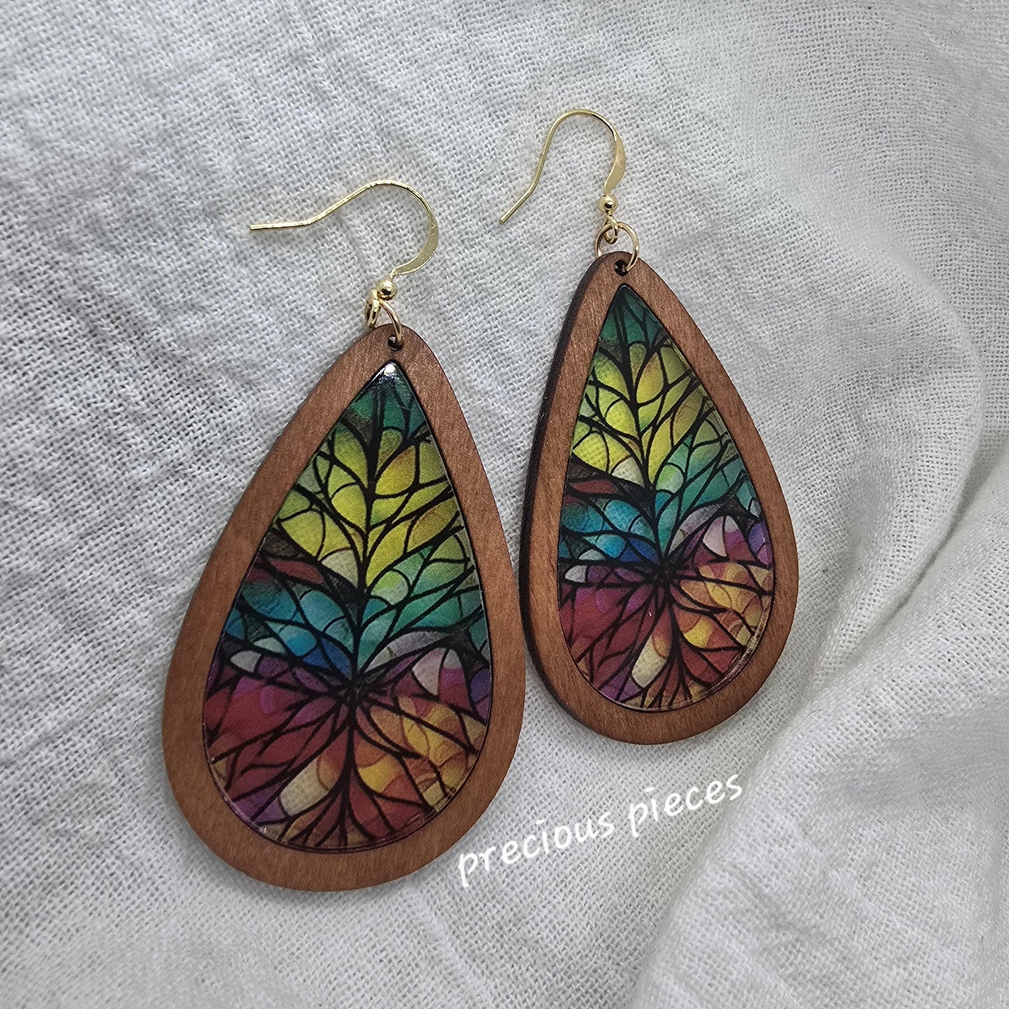 Stained Glass Teardrop Earrings