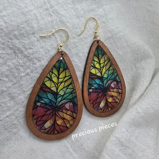 Stained Glass Teardrop Earrings