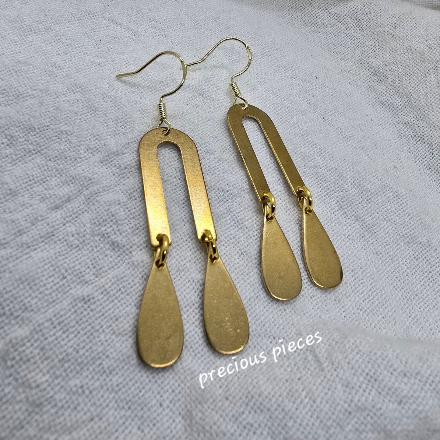 Brass Teardrop Dangle Earrings