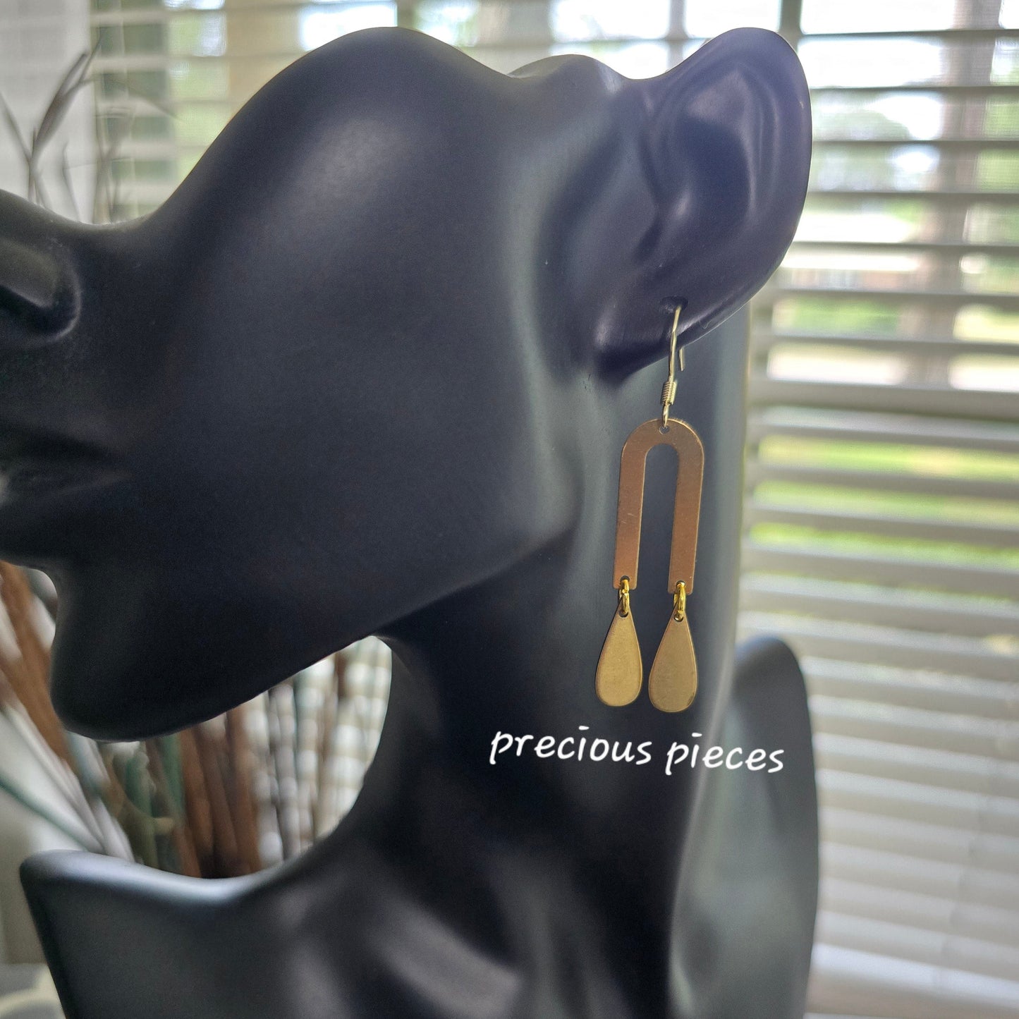 Brass Teardrop Dangle Earrings