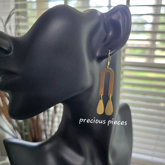 Brass Teardrop Dangle Earrings