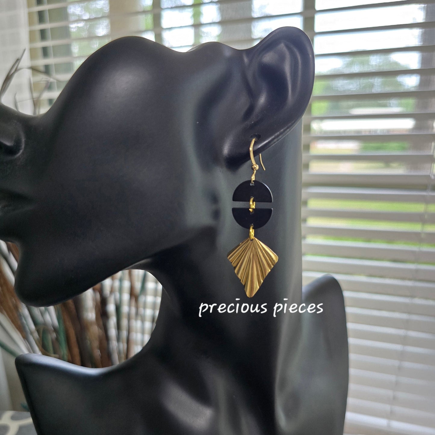 Brass Diamond Shape Dangle Earrings (click for other options)