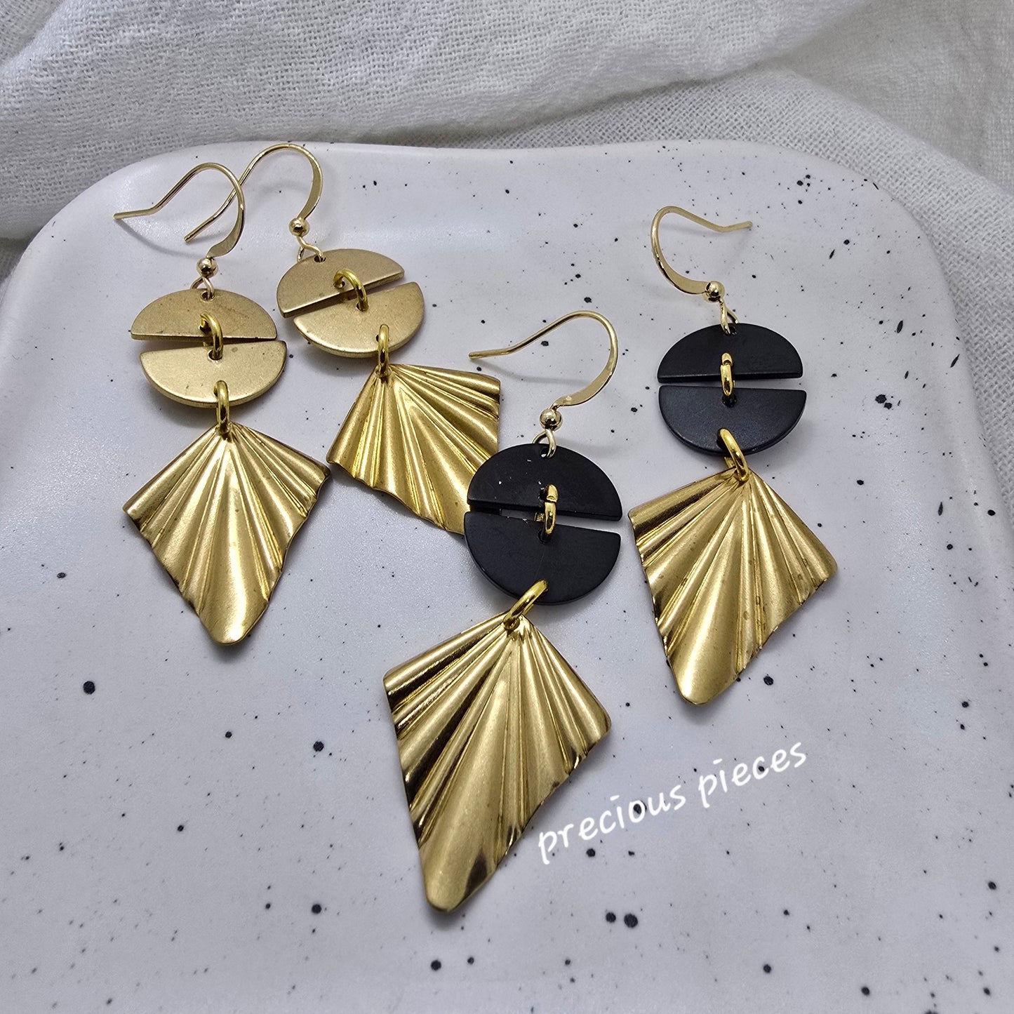 Brass Diamond Shape Dangle Earrings (click for other options)
